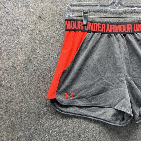 Under Armour Shorts Womens Large Gray Red HeatGear Loose Athletic Running - Picture 8 of 10